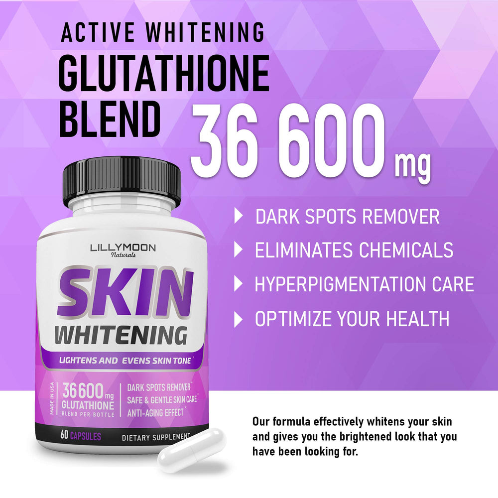 LILYMOON Whitening Pills bottle with label close-up
