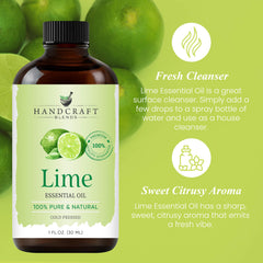 Lime essential oil for skincare and massage aromatherapy