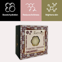 Close-up of LIMOPA Organic Bar Soap showing pure organic ingredients and creamy texture.