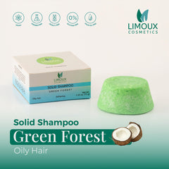 Limoux Solid Shampoo compostable packaging shown beside the bar