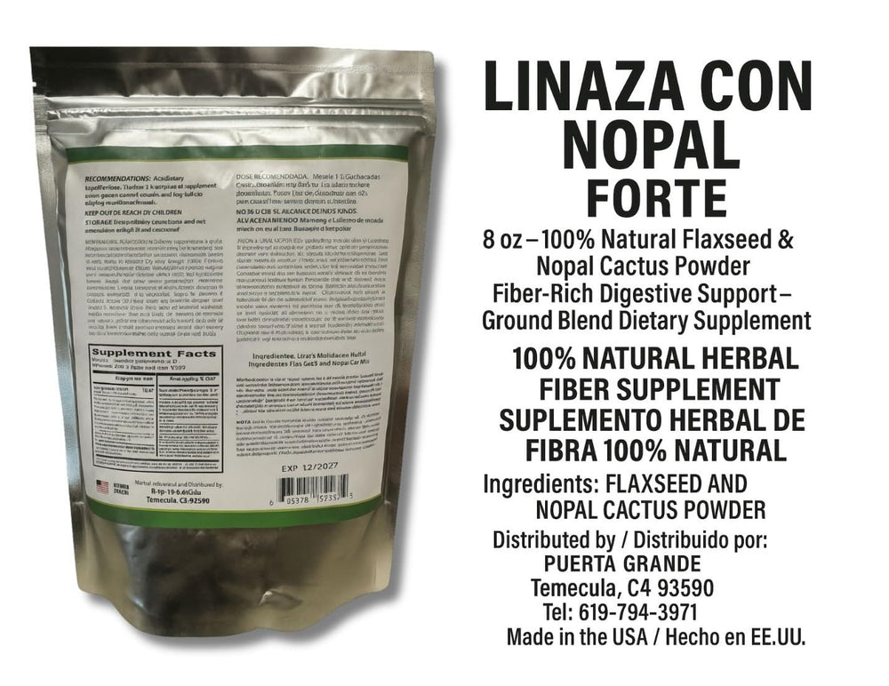 Flaxseed and nopal fiber powder with measurement markings