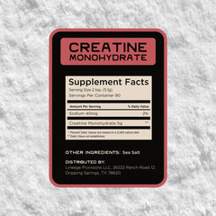 Lineage Provisions label highlights absence of artificial ingredients.