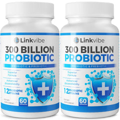 Label of Linkvibe Probiotic 300B CFU with 12 strains