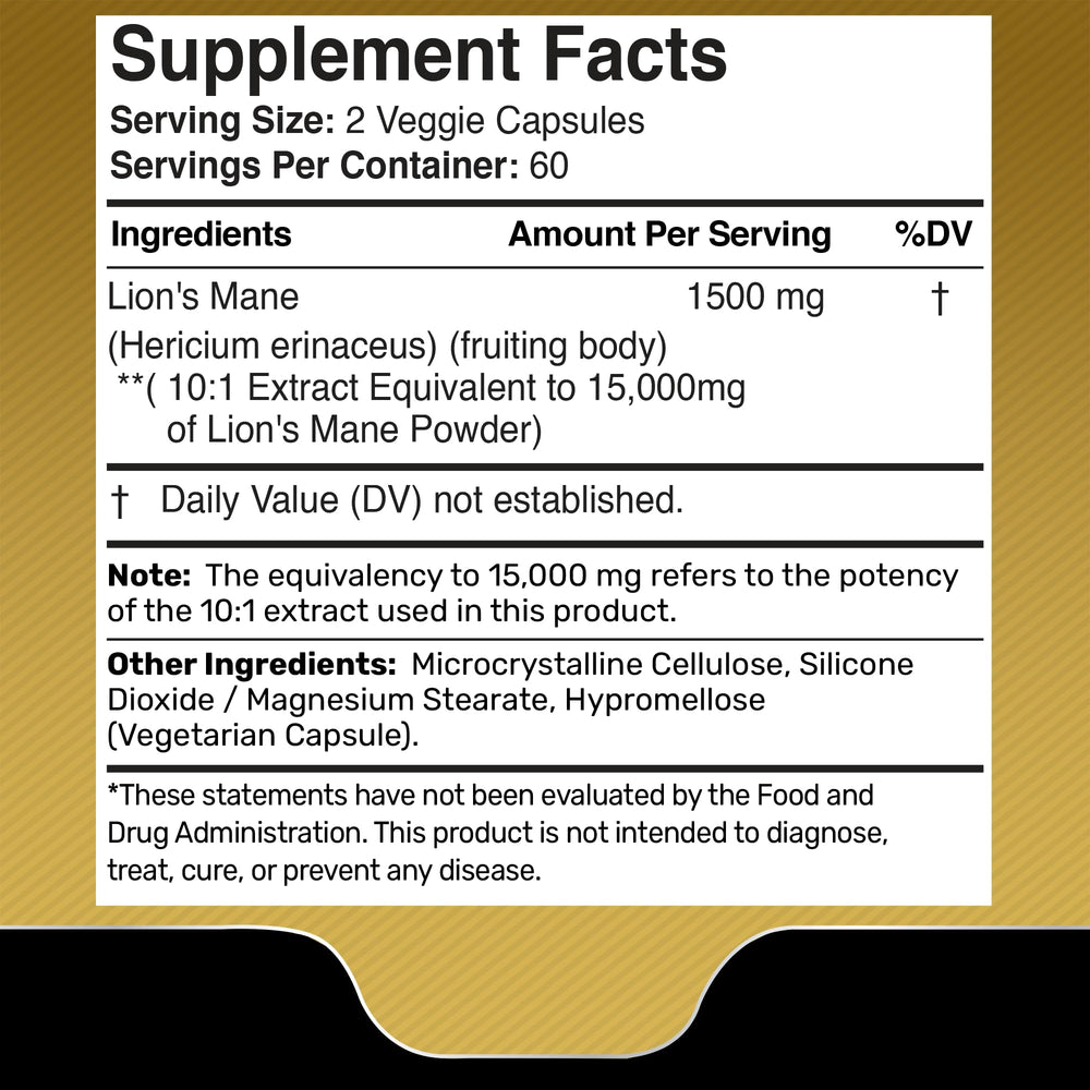 Lion's Mane capsules supporting brain focus and memory