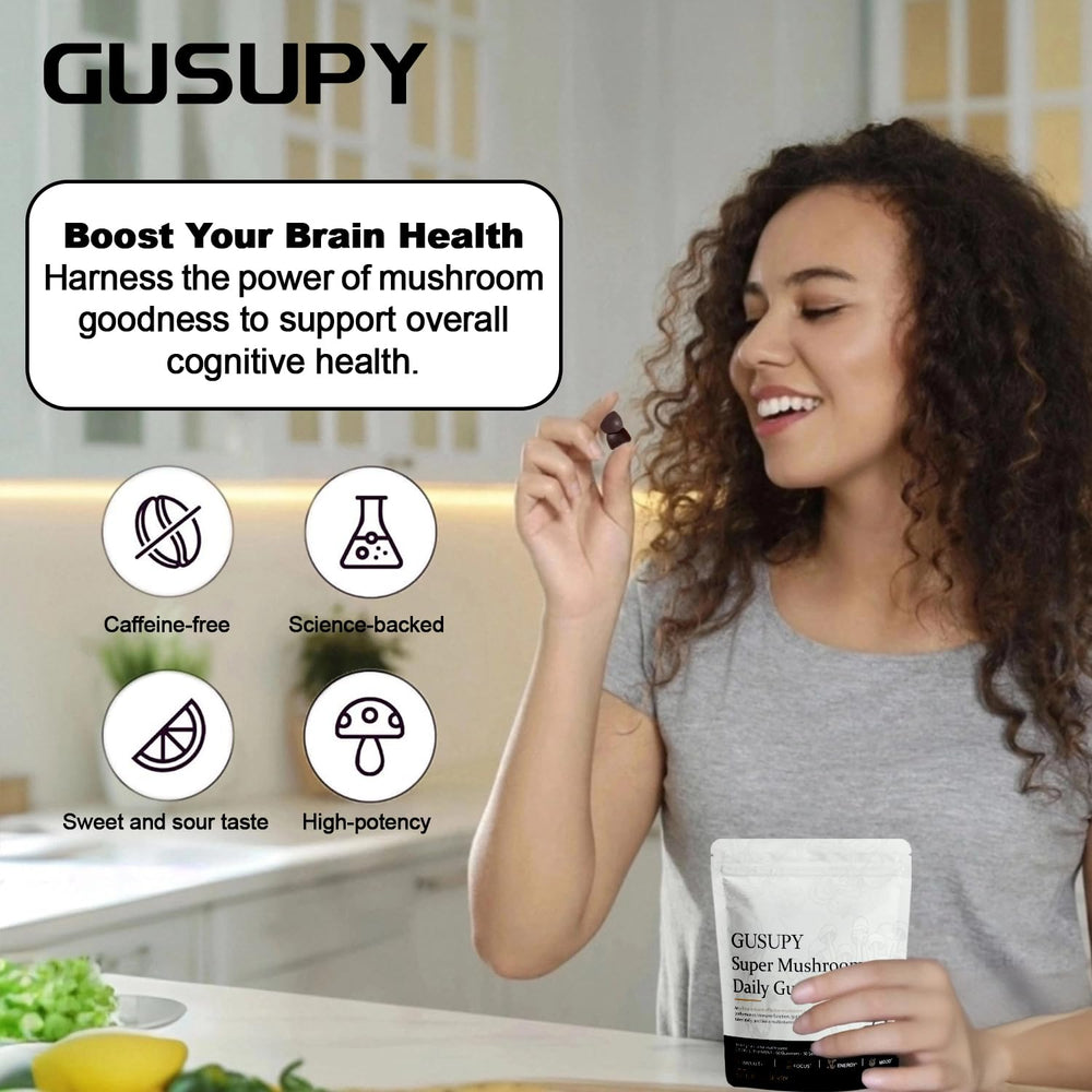 60-count Lions Mane Mushroom Gummies packaging on white background