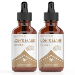 Lions Mane Liquid Tincture 2-Pack – front view with bottle