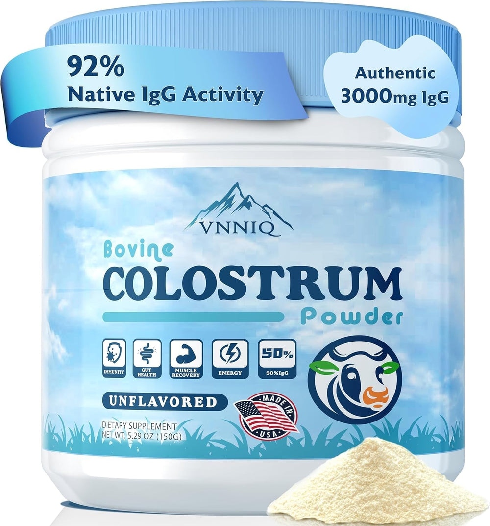 Bottle of Liposomal Bovine Colostrum Powder with label showing 3x absorption