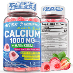 Liposomal calcium 1000 mg gummies with vitamin D3 and K2