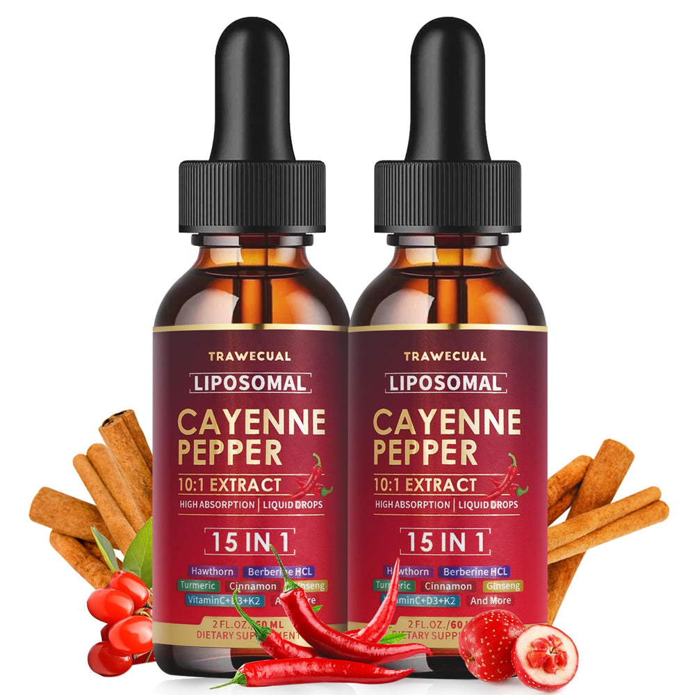 Two-pack Liposomal Cayenne Pepper Drops bottle front view