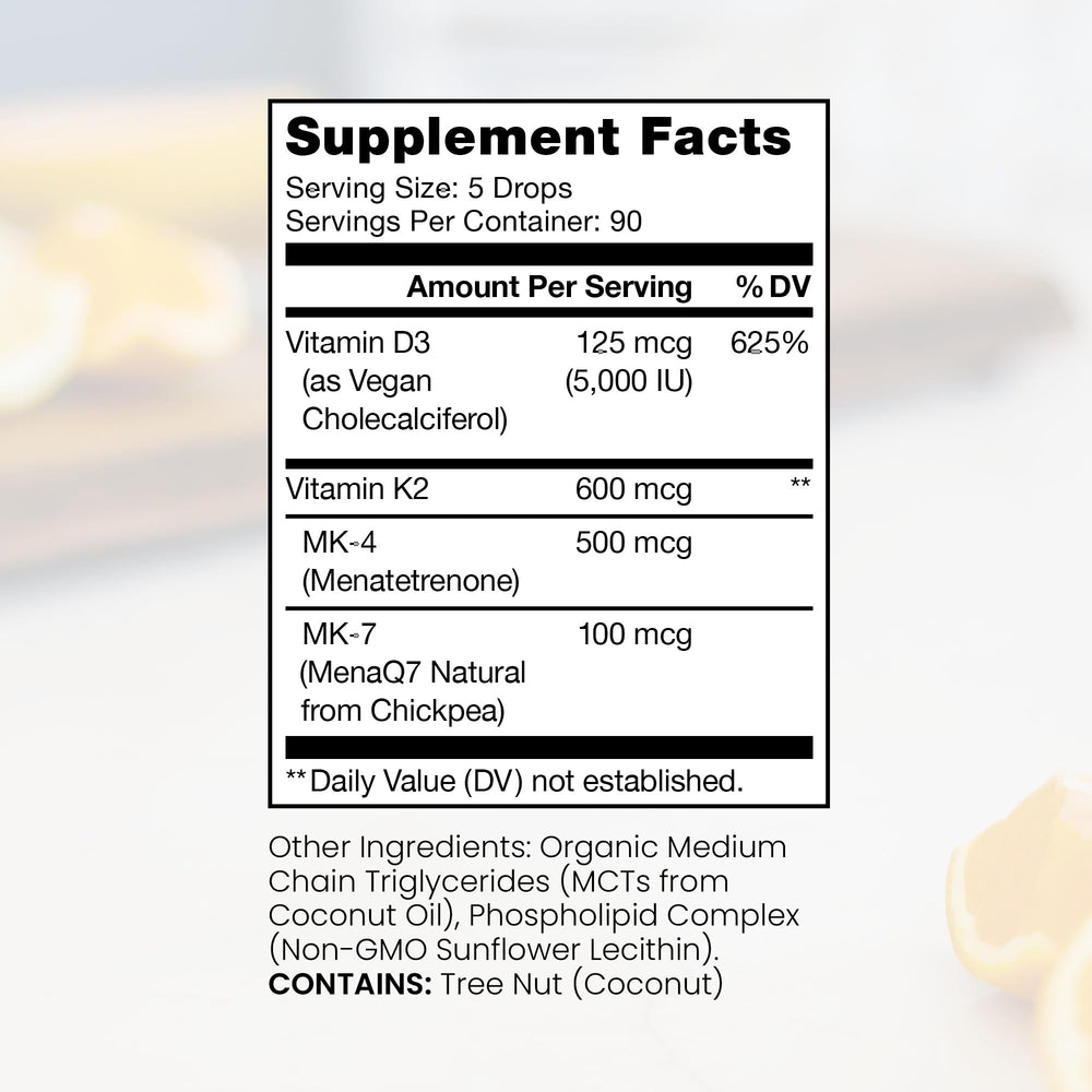 Liposomal D3 and K2 formula made in USA