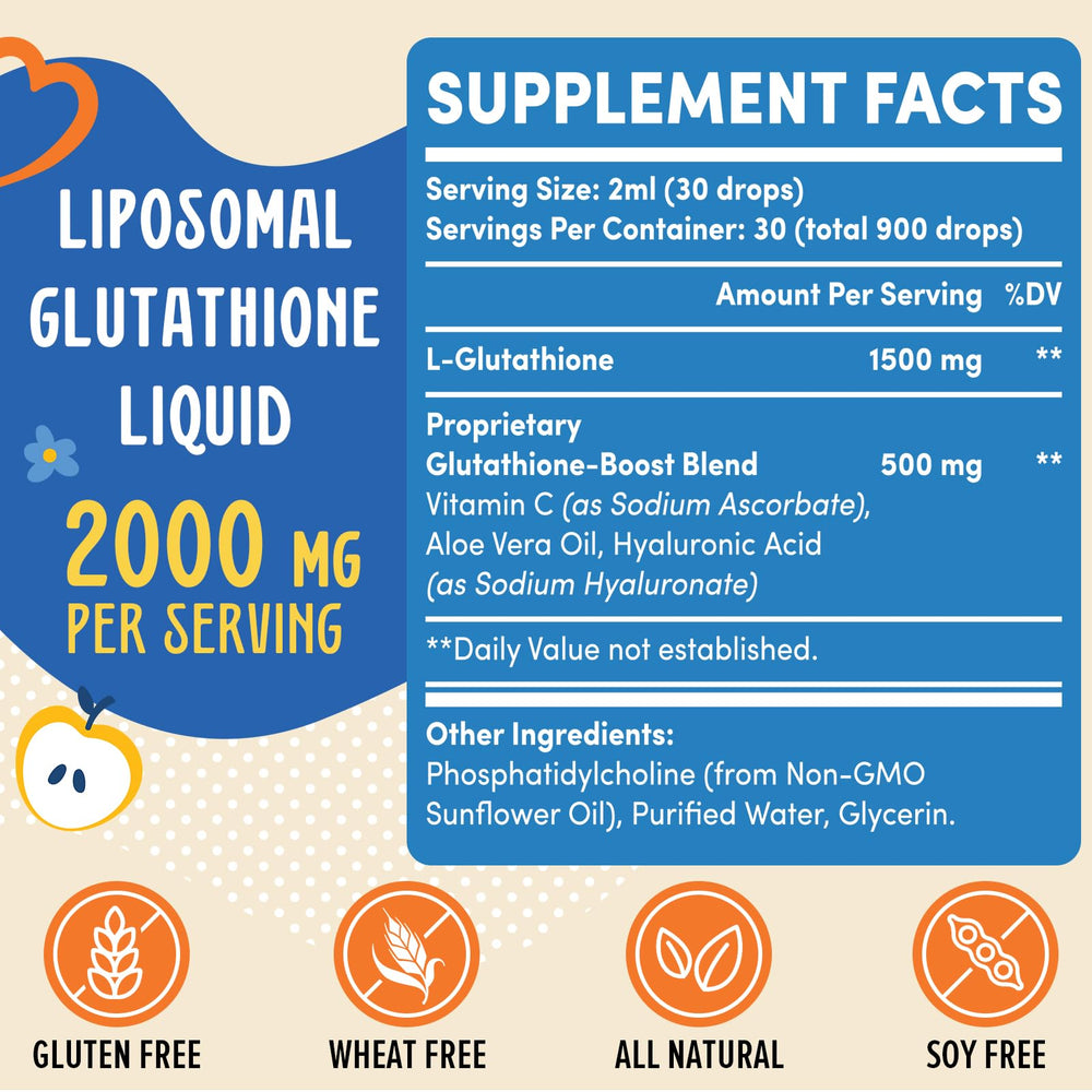 Prunucis 2000mg liposomal glutathione liquid with 98% absorption