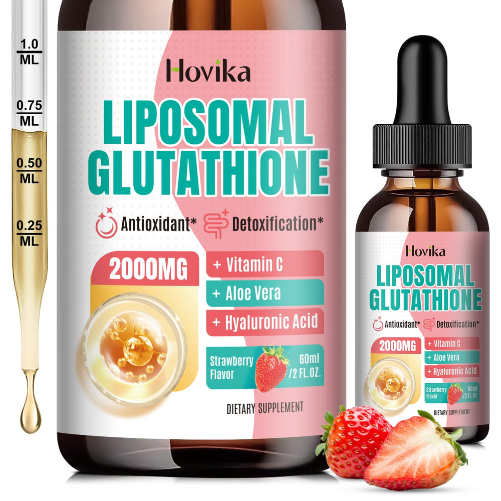 Liposomal Glutathione 2000mg liquid drops strawberry flavor bottle