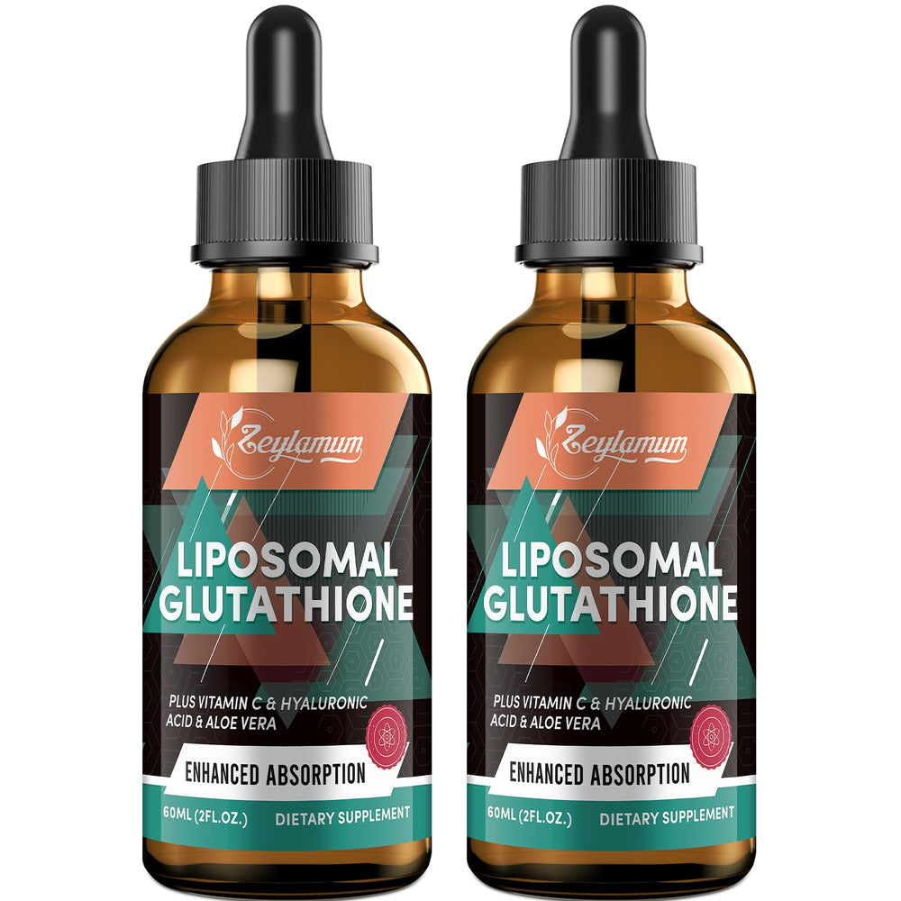 Bottle of 2000mg Liposomal Glutathione Liquid Drops with dropper