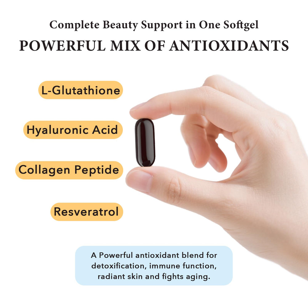 Front label of Liposomal Glutathione Softgels packaging