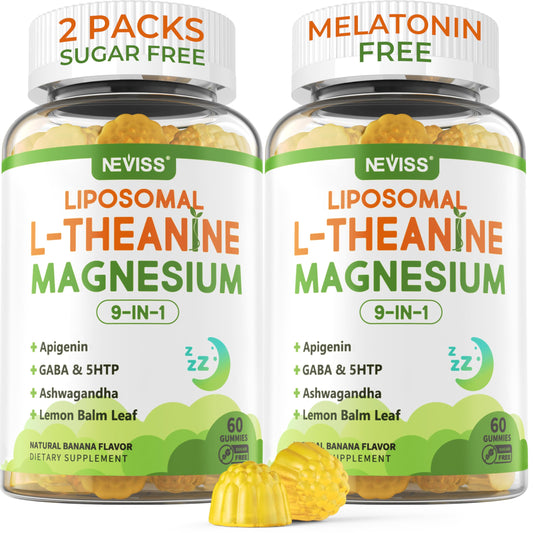 Two-pack bottle of Liposomal L-Theanine Magnesium Gummies 200mg