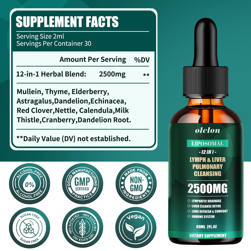 Close-up of the bottle label featuring liposomal blend