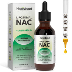 Liposomal NAC Drops bottle with lemon flavor label, 2 oz