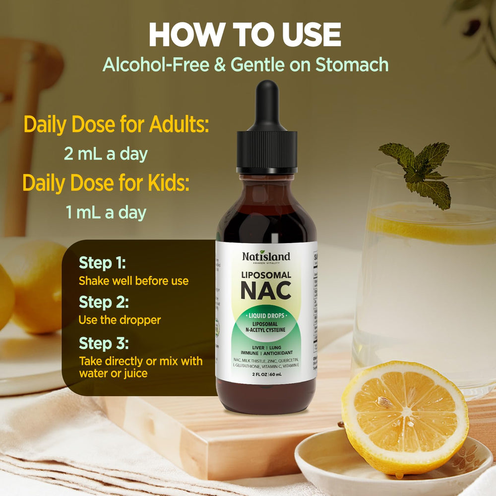 Bright product photo of Liposomal NAC Drops on white background