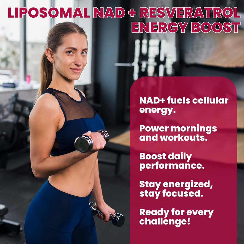 Two-ounce bottle of Liposomal NAD+ strawberry flavor