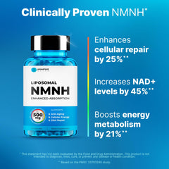 NMNH 500mg capsules close-up in bottle