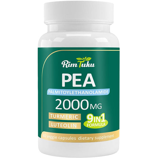 Bottle of Liposomal Palmitoylethanolamide 2000mg + Luteolin 200mg + Turmeric 200mg & Fisetin 100mg, 60 capsules