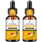 Bottle of liposomal quercetin with bromelain liquid drops, 700mg