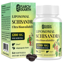 Liposomal Schisandra Berry Extract 1200mg bottle with 60 vegan softgels