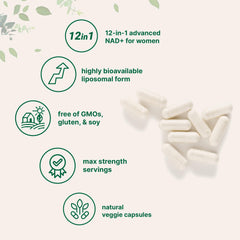 Graphic illustrating liposomal NAD+ absorption technology