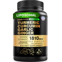 Liposomal Turmeric bottle front label with 120-count quantity