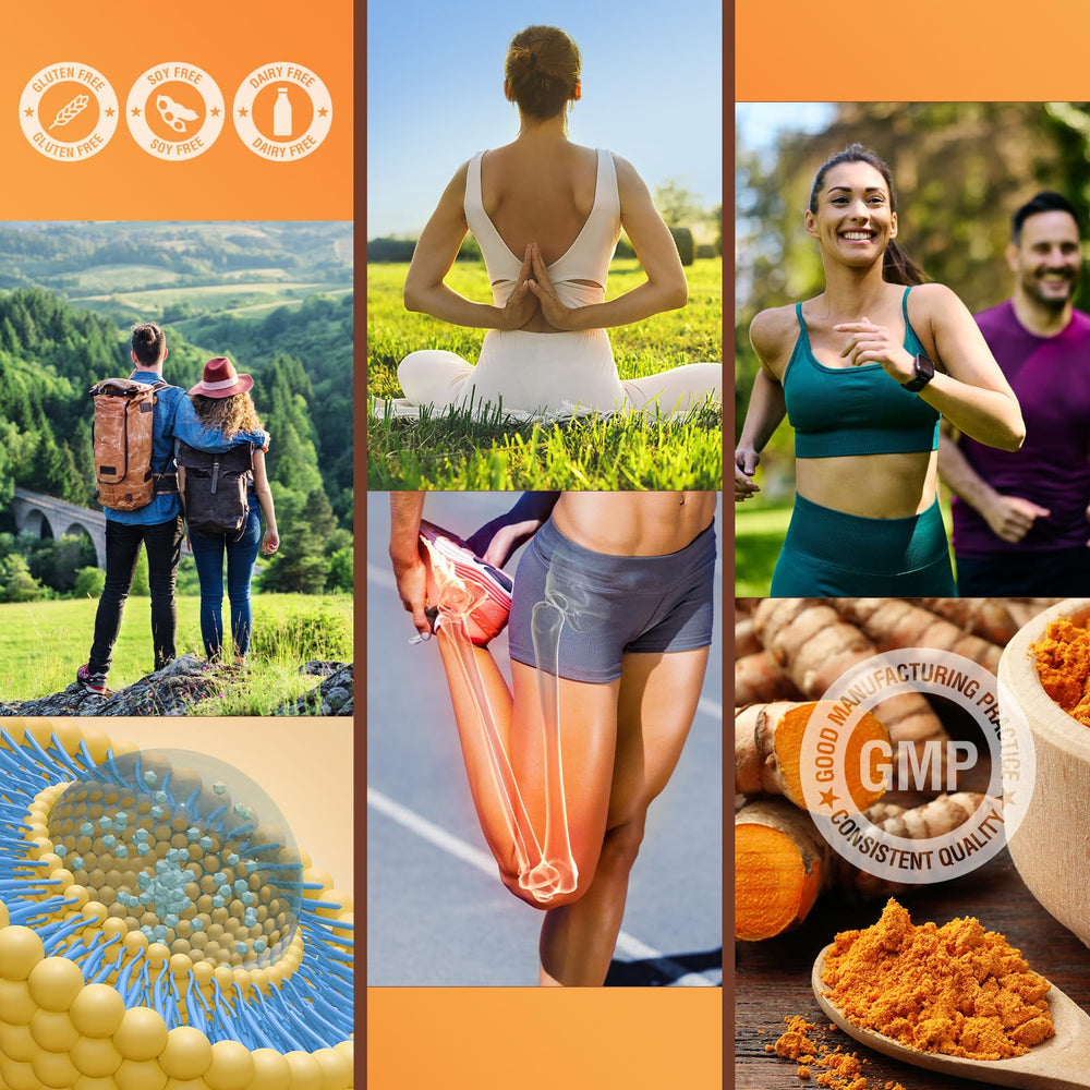 Nutrition label highlighting 95% curcuminoids and liposomal delivery
