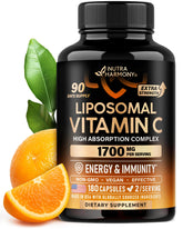 Liposomal Vitamin C 1700 mg bottle label on white background