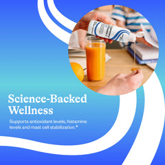 Allergen-free ingredient icons indicating GMOs, gluten, eggs, fish, shellfish, tree nuts, peanuts, wheat, sesame, and soy are avoided