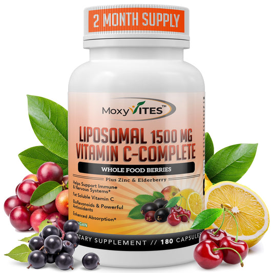 Liposomal Vitamin C with Zinc formula featuring elderberry, amla, and camu camu
