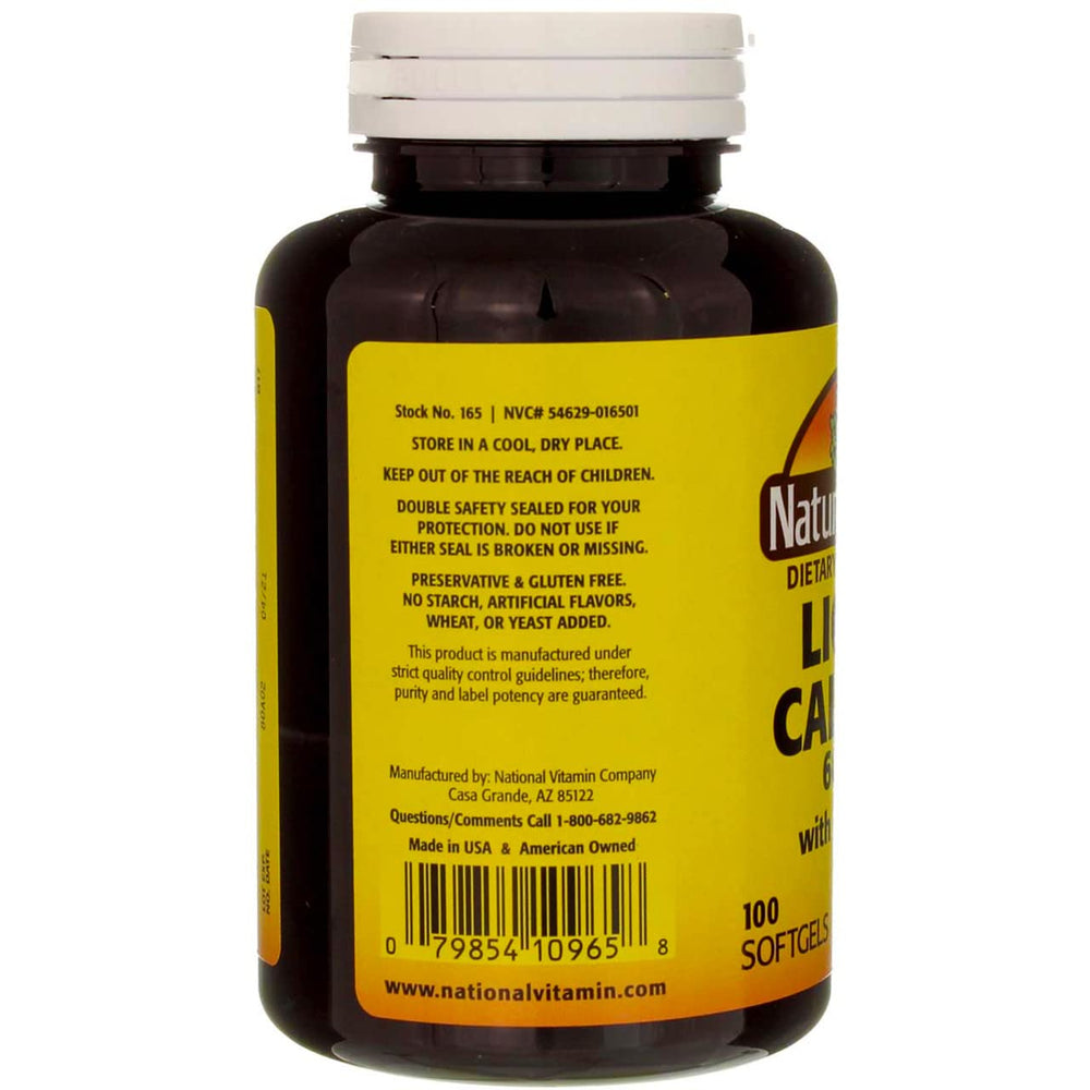 Back view of Liquid Calcium 600mg with Vitamin D3 bottle showing label