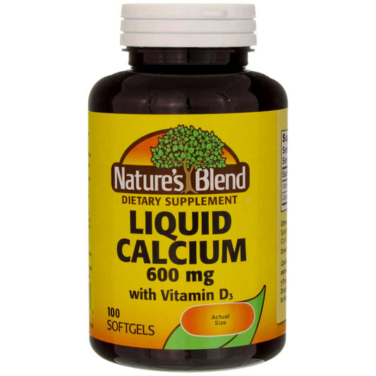 Front view of Liquid Calcium 600mg with Vitamin D3 bottle