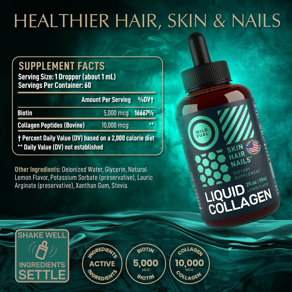 Close-up of hydrolyzed collagen types I & III with biotin label