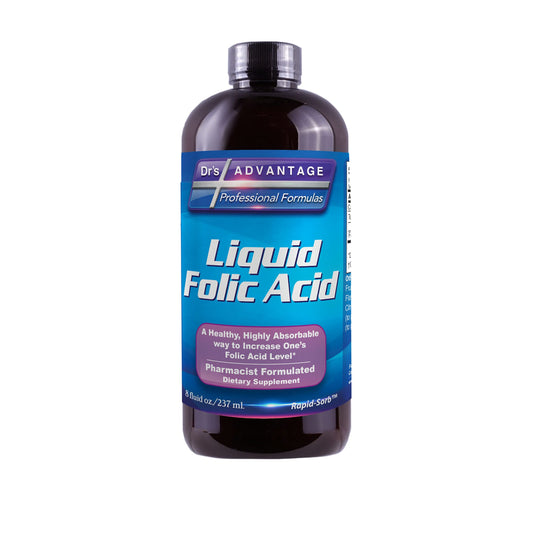 Liquid Folic Acid 800 mcg 8 oz bottle - front view
