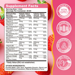 Liquid iron formula mixed into juice or baby food