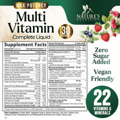 Pouring berry-flavored liquid multivitamin