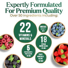 Bottle label displaying vitamins A C D B12 Biotin and Zinc