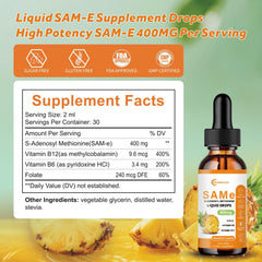 Front label of SAM-e liquid drops 2oz