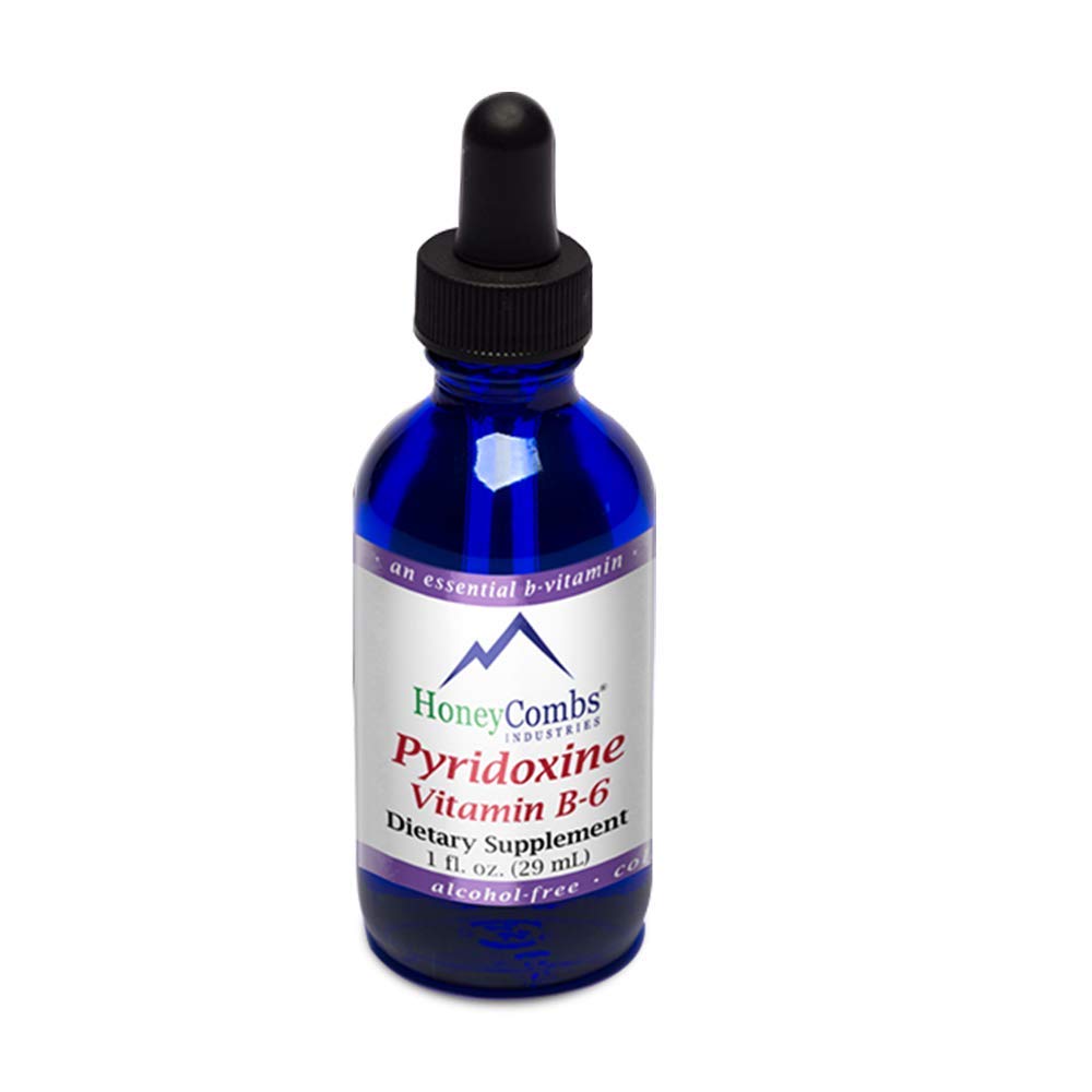 Liquid Vitamin B6 drops with dropper for brain function and immune support