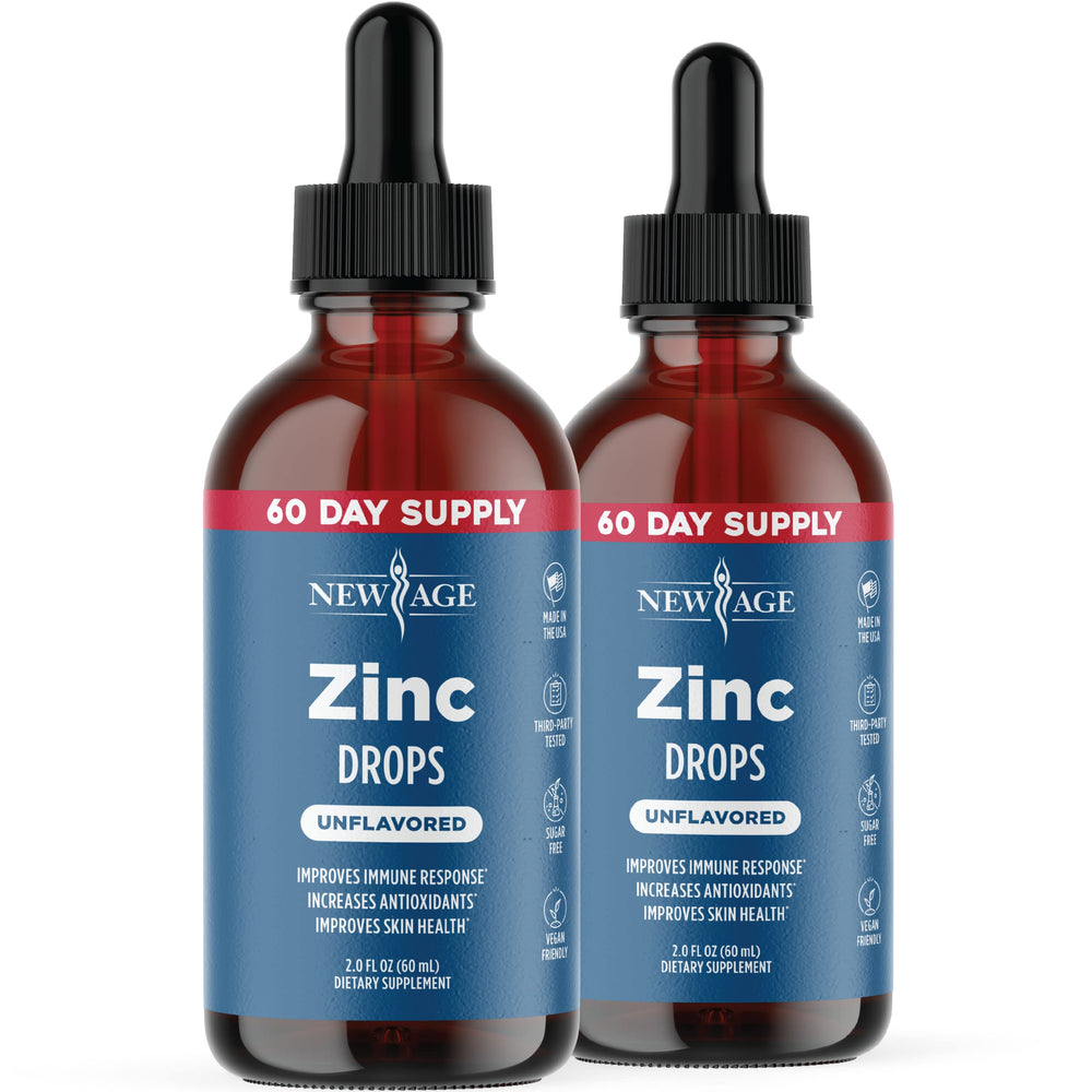 Liquid Zinc Drops for all ages by NEW AGE - bottle front
