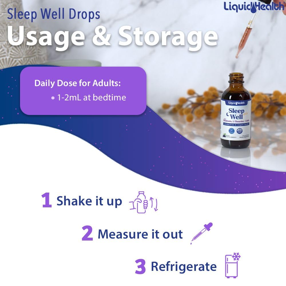 Vegan, sugar-free, drug-free, non-GMO Sleep Well Drops packaging