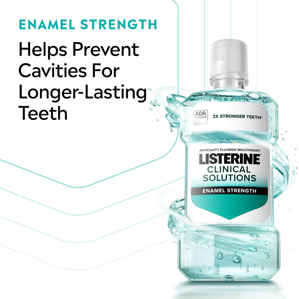 Back panel of the Listerine Enamel Strength Alpine Mint bottle