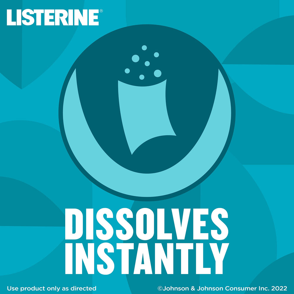 Mint breath strip dissolving on the tongue