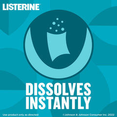 Mint breath strip dissolving on the tongue