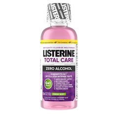 Side view of Listerine Total Care Alcohol-Free Fresh Mint 95 mL bottle