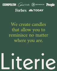 New York library-inspired home decor scene with candle