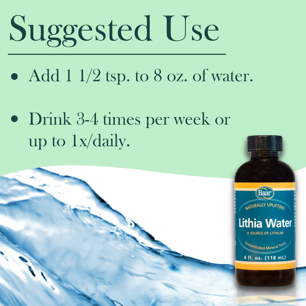 Close-up of Lithia Water label on bottle